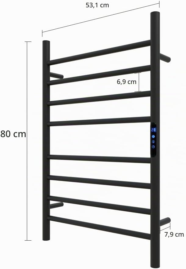 KWW Ferngesteuerter Handtuchwärmer für Badezimmer, 1–9-Stunden-Timer und Einstellbarer Temperatur, L