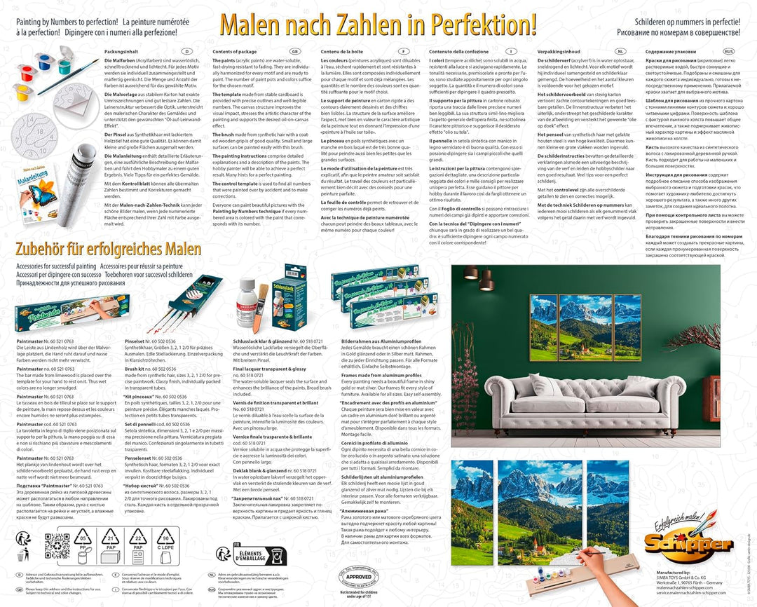 Schipper 609260760 Malen nach Zahlen - St. Magdalena in Südtirol - Bilder malen für Erwachsene, inkl