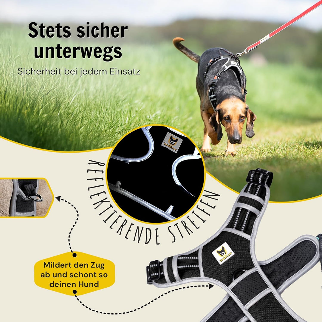 Hundefreund Hundegeschirr für Kleine Hunde – Reflektierend, Gepolstert &amp; Verstellbar – Anti-Zug Gesc