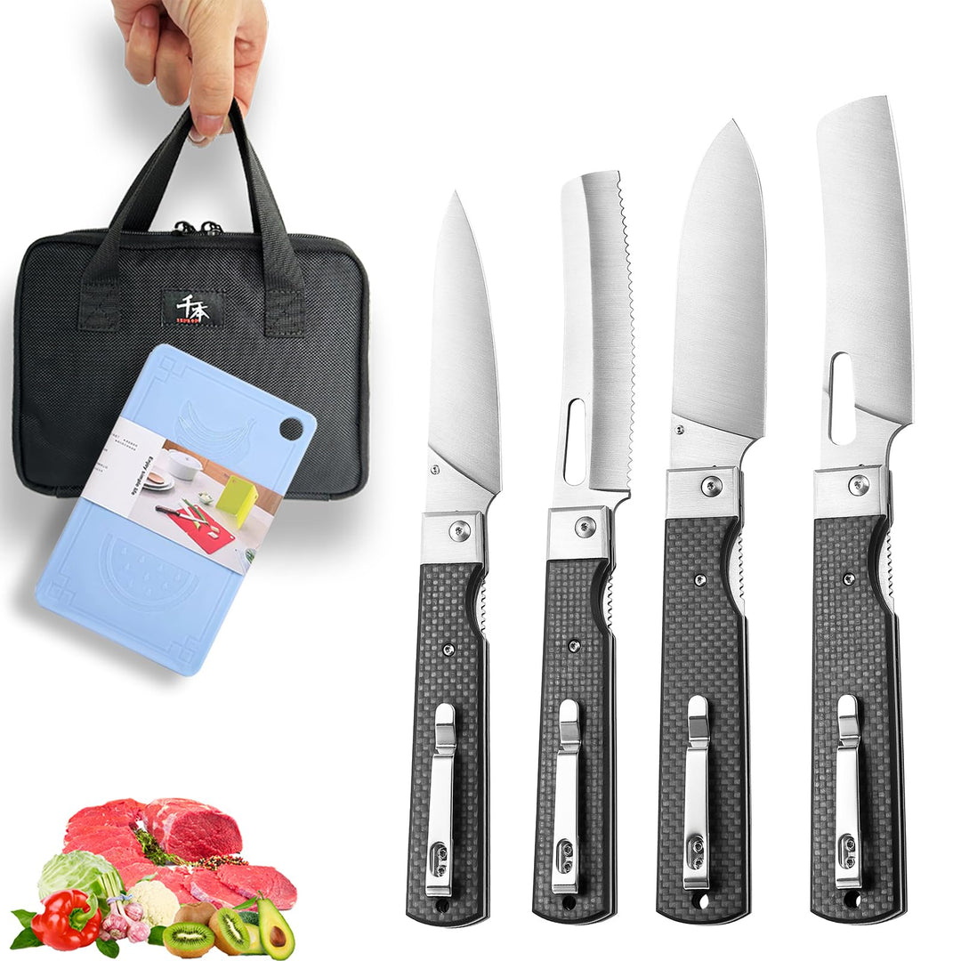 SENBON 440 Geschmiedeter Edelstahl Camping Chef Klinge Scharfe japanisches stil Faltende Tragbare Re