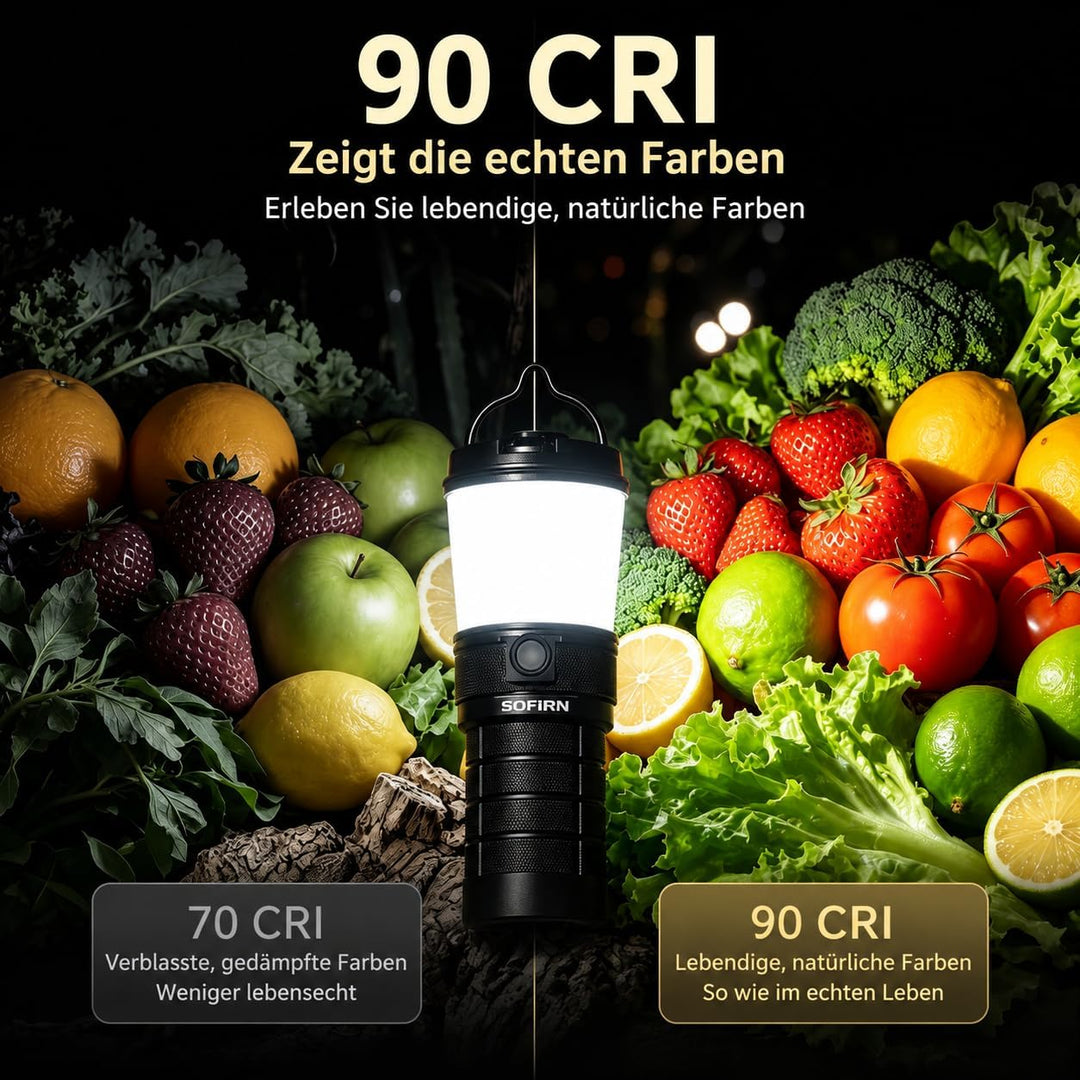 LeD Laterne 800 Lumen, Sofirn LT1 Wiederaufladbare Taschenlampe Laterne Campinglicht mit 8x Samsung