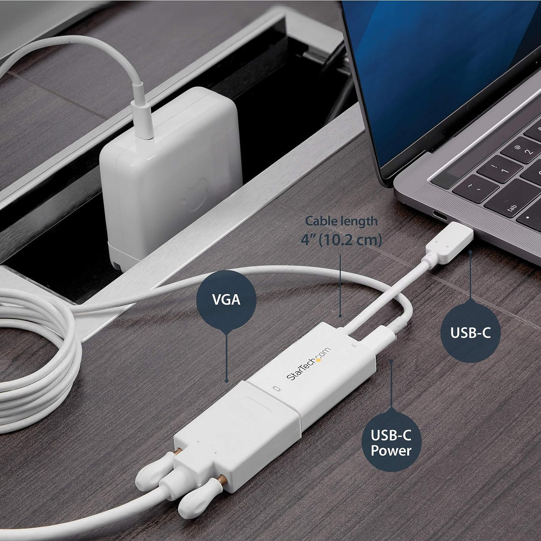 StarTech.com USB-C auf VGA Videoadapter mit USB Stromversorgung - Thunderbolt 3 kompatibel - USB-C z