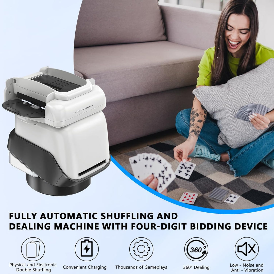 Automatischer Karten Austeiler, Automatischer Kartenmischer Elektrisch Kartenmischmaschine für 1-4 D