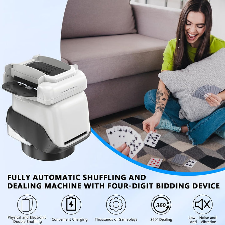 Automatischer Karten Austeiler, Automatischer Kartenmischer Elektrisch Kartenmischmaschine für 1-4 D