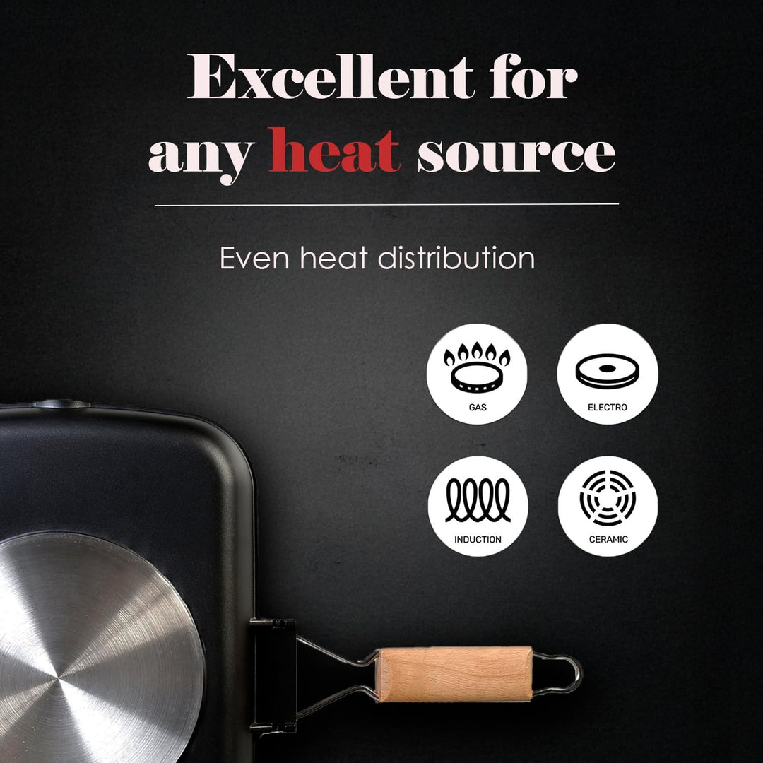 WECOOK! Ecostone Grillpfann Induktion Gewellt, 34 x 24 cm, Antihaftbeschichtung ILAG Ökologisch PFOA