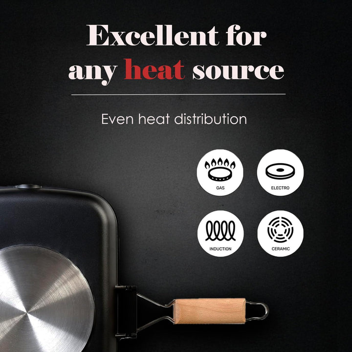 WECOOK! Ecostone Grillpfann Induktion Gewellt, 34 x 24 cm, Antihaftbeschichtung ILAG Ökologisch PFOA