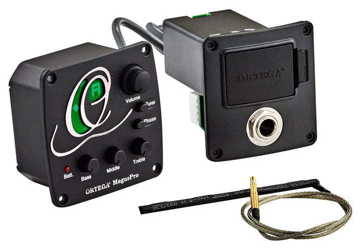 ORTEGA Preamp mit eingebautem Tuner - für Nylonsaiten- und Akustikgitarren (MAGUSPRO/G)