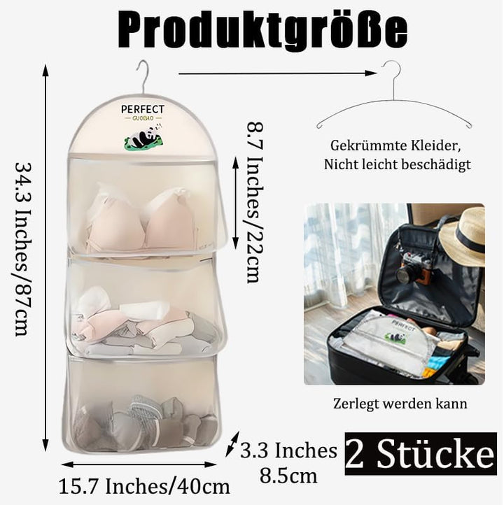 MIUPOO Kleiderschrank Organizer Hängend, Oxford Cloth Space Saver Bag for Bra Underwear Underpants S