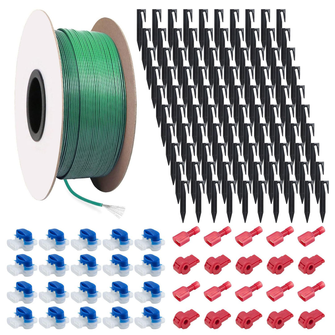 150m Universal Begrenzungskabel für Mähroboter + 100 Erdnägel + 20 Kabelverbinder + 10 Anschlussklem