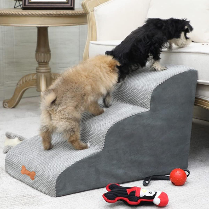 Bounabay® 3 Stufen Haustiertreppe, hundetreppe Bett für kleine Hunde, hunderampe Sofa boxspringbett,