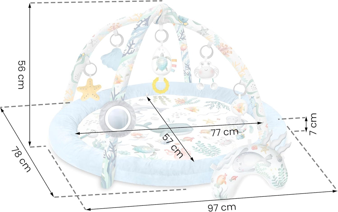 Nukido Spieldecke Mit Spielbogen Baby Spielmatte Babyspieldecke Krabbeldecke 7 Spielzeuge Und Kissen