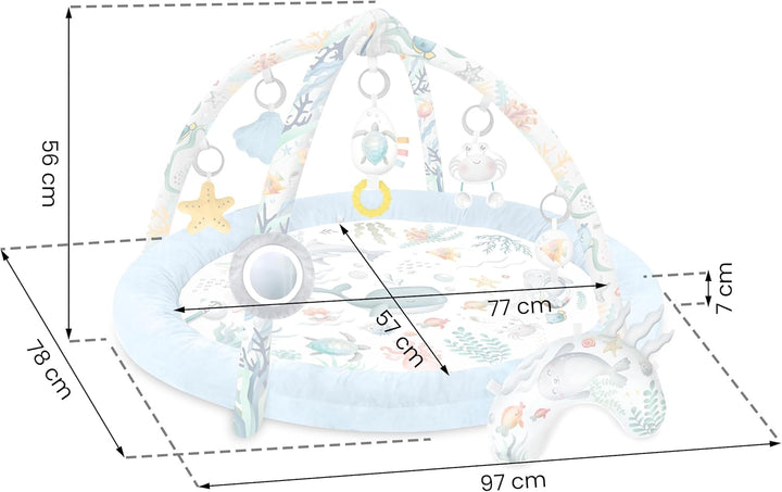 Nukido Spieldecke Mit Spielbogen Baby Spielmatte Babyspieldecke Krabbeldecke 7 Spielzeuge Und Kissen