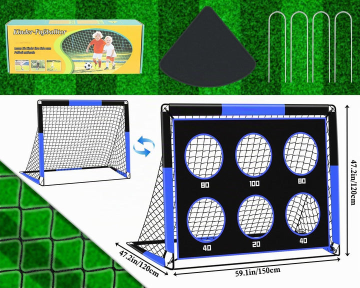 Fussballtore für Garten Kinder - 2-in-1 Fussballtor Kinder Outdoor Einzeltor - Faltbares Fussballtor
