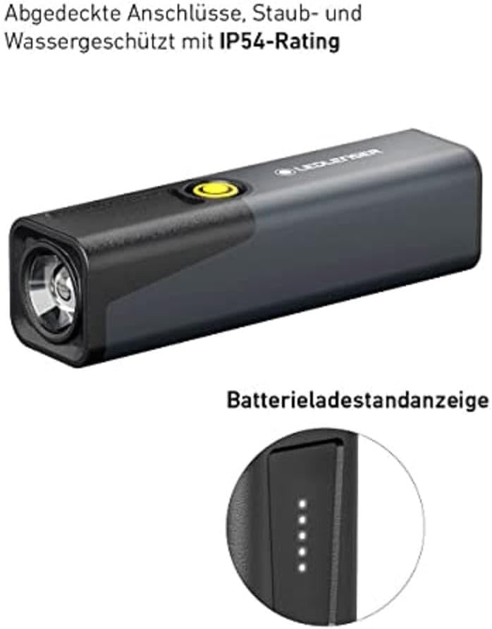 Ledlenser iW3R Arbeitsleuchte LED, aufladbar, IP54, Powerbank-Funktion, 2 Helligkeitsstufen, USB-Kab