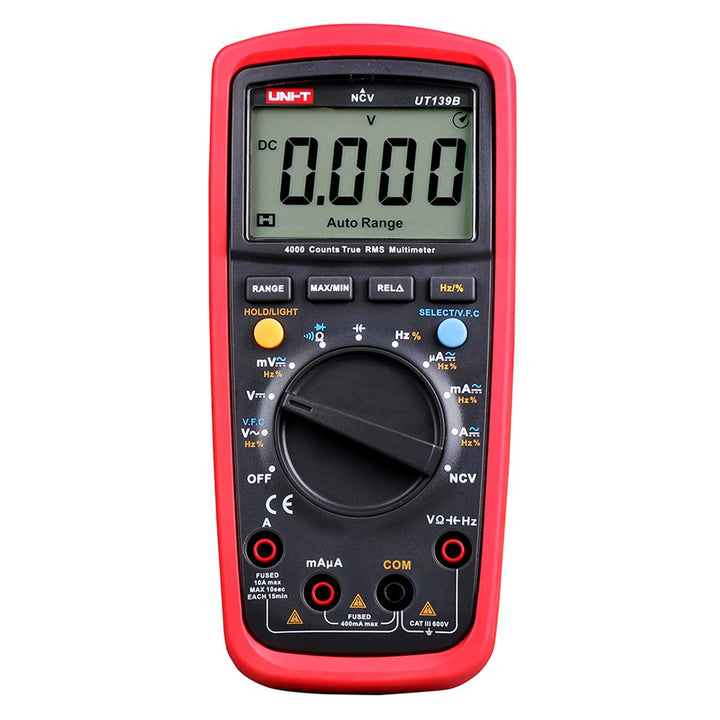 UNI-T UT139B CAT III 600V True RMS Digital Multimeter with Frequency,NCV,Resistance, Voltage,Tempera