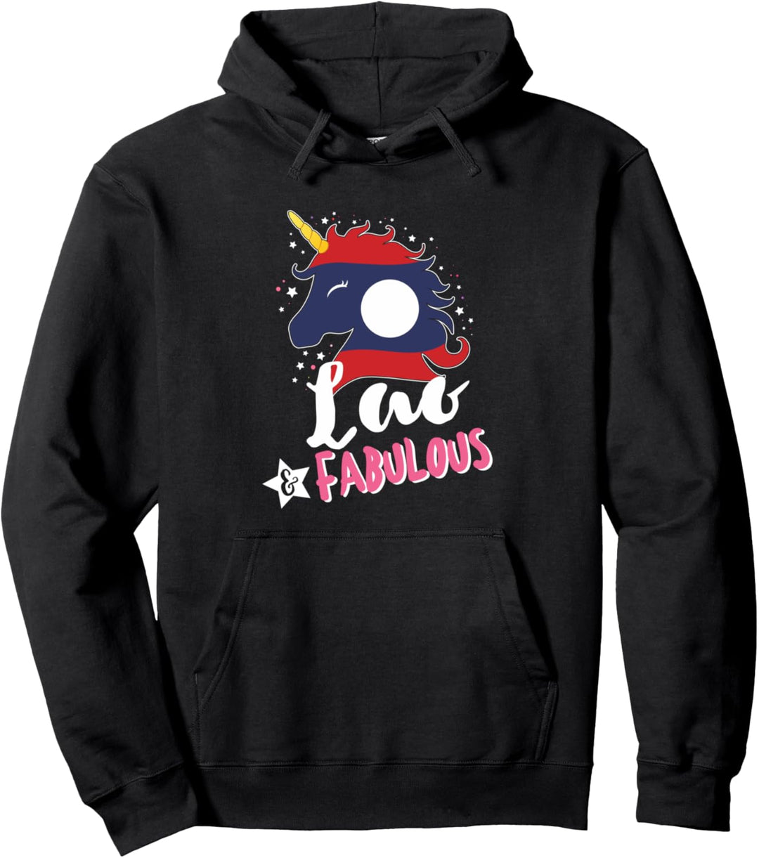 Laotisches Einhorn Laos-Flagge Pullover Hoodie