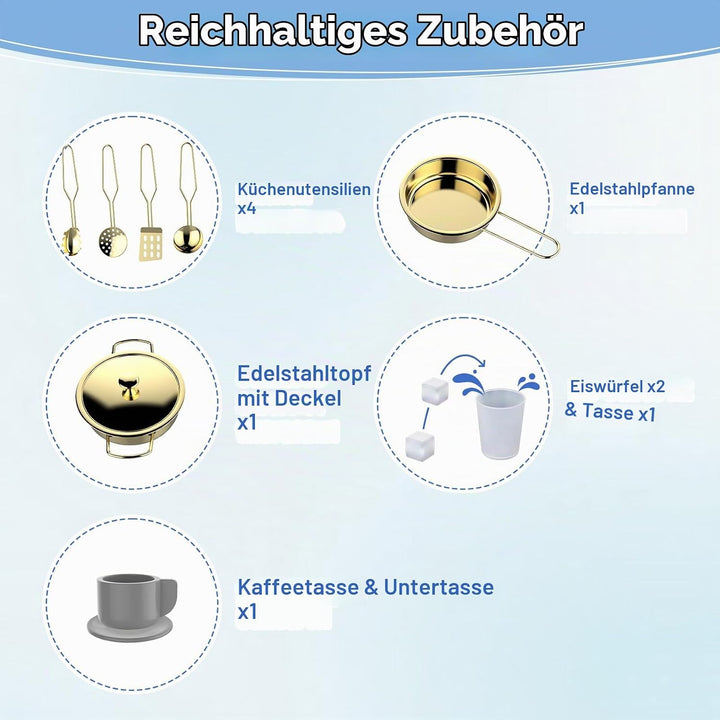 BRINJOY Schlammküche, Spielküche Kinder Zweiseitige Holz-Matschküche für draussen mit realistischem