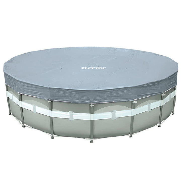 Intex Deluxe Pool Cover - Poolabdeckplane Deluxe - Ø 488 cm - Für Ultra Frame Pool Grau 488 cm