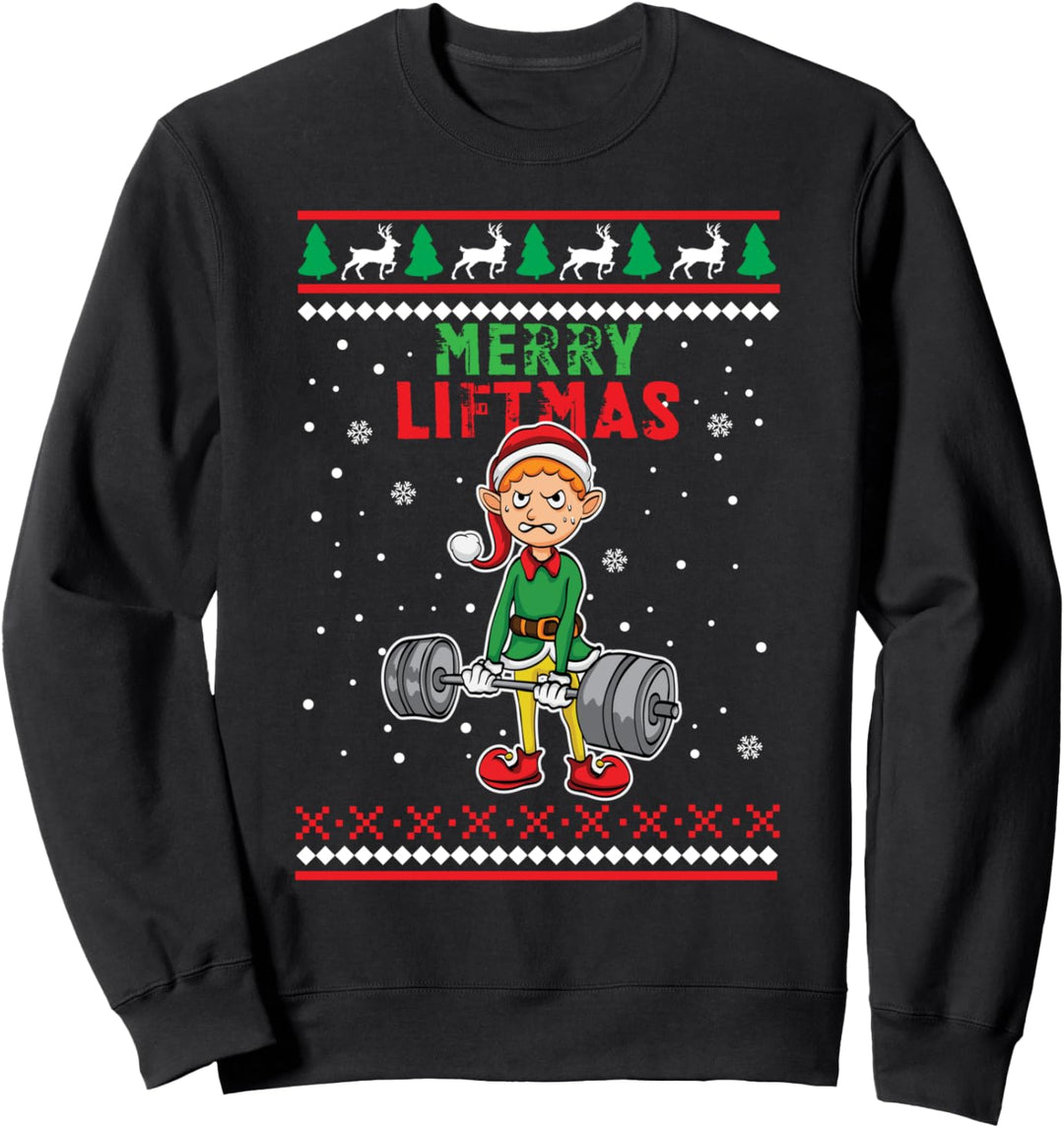 Merry Liftmas Elf Bodybuilder Weihnachten Elfen Fitness Sweatshirt