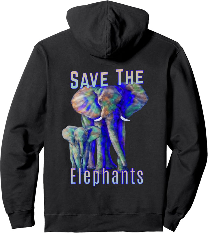 Save the Elephants Tier-Art Tier-Rechte Pullover Hoodie