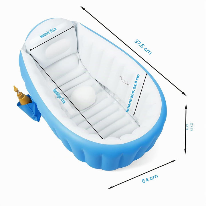 PandaEar Aufblasbare Baby Badewanne, Säuglings Kinder Badewanne mit Luftpumpe, Reise Tragbare Badewa