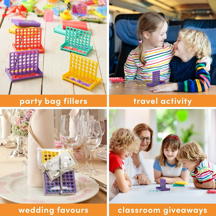 THE TWIDDLERS 24 Mini Vier Gewinnt Brettspiele für Jungen & Mädchen - Mitgebsel, Mitbringsel, Gastge