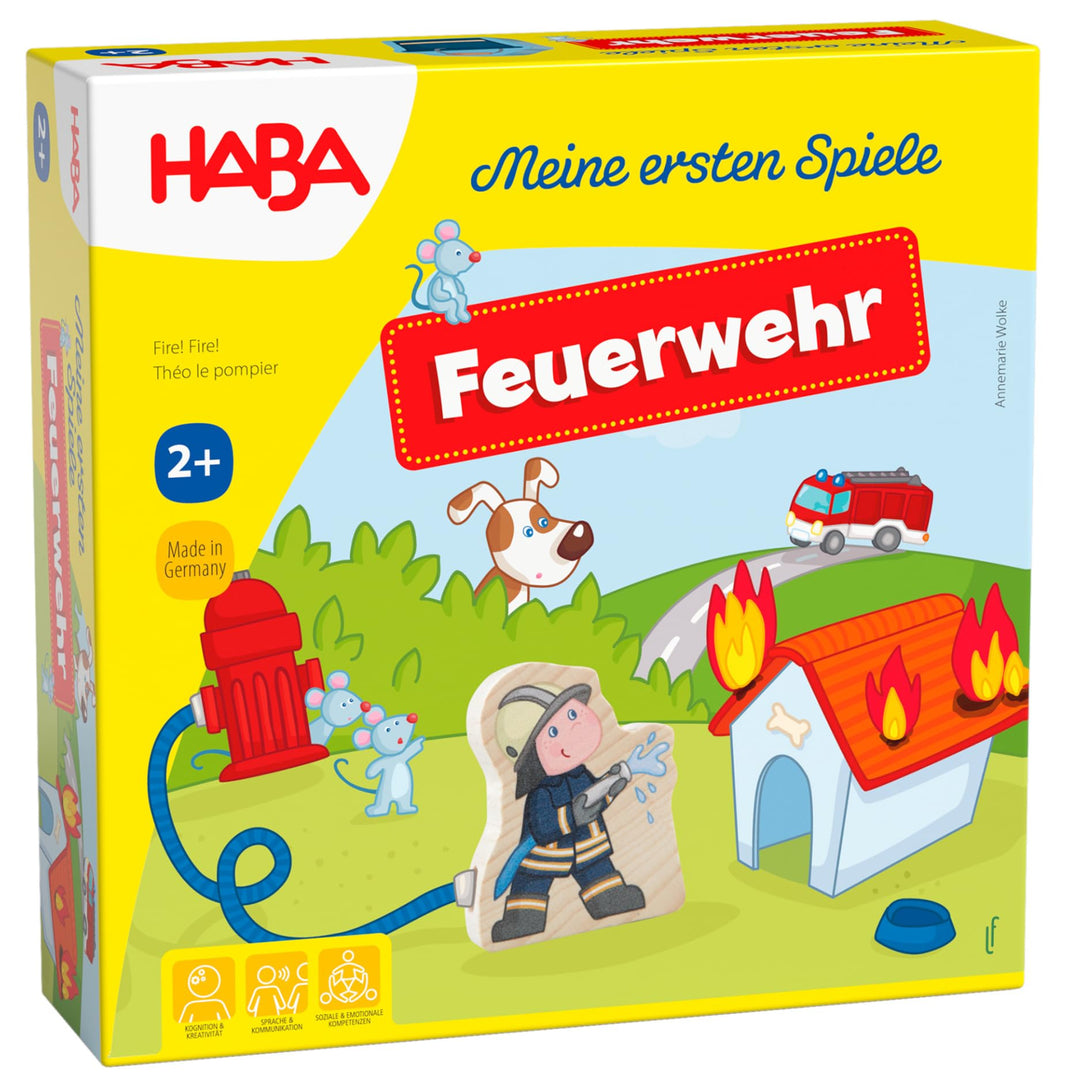 HABA Feuerwehr – Meine ersten Spiele – interaktives Feuerwehr Spielzeug für Kinder ab 2 Jahren, Spie