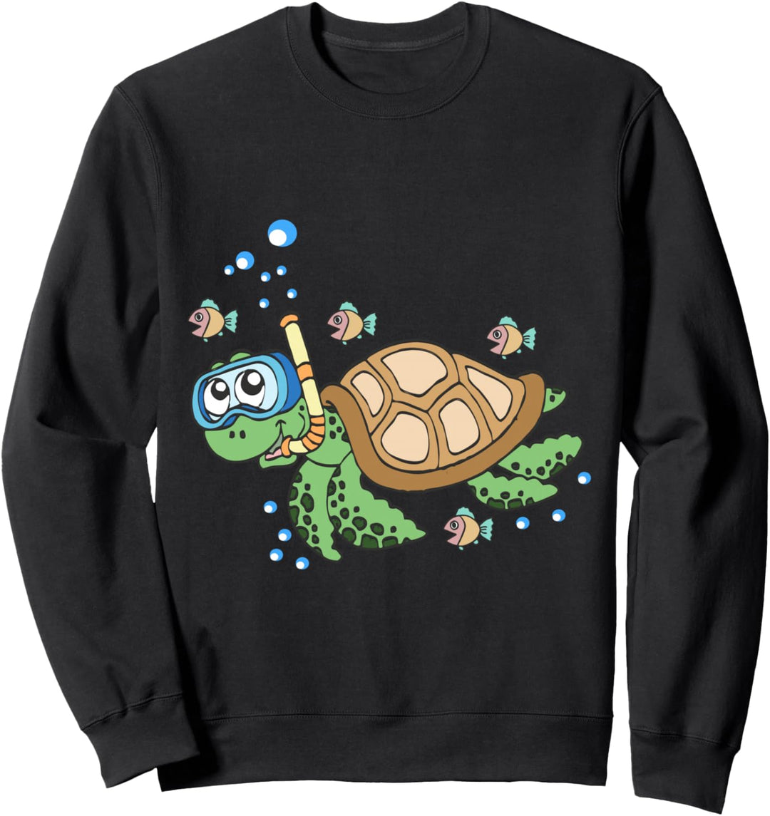 Scuba Diving Schildkröte Bunte Fische Tauchen Taucher Ozean Sweatshirt