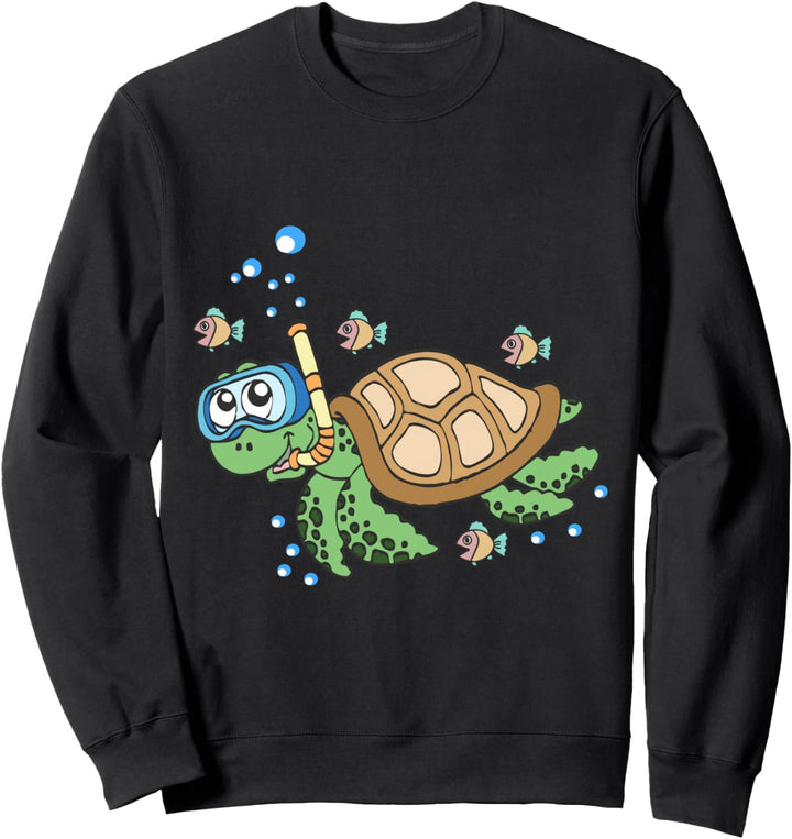 Scuba Diving Schildkröte Bunte Fische Tauchen Taucher Ozean Sweatshirt