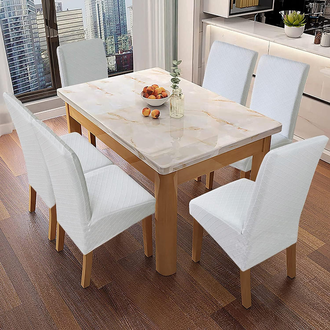 SHENGYIJING 1/2/4/6 PCS Diamond Lattice FStretch wasserdichte XL Stuhlhussen für Esszimmer, Spandex