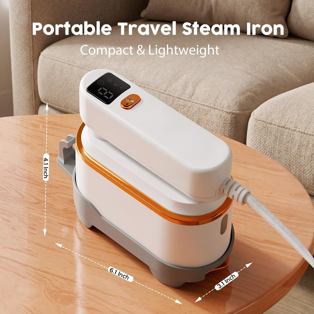 Droyek Portable Travel Steamer for Clothes, 1200W Powerful 2 In 1 Steamer & Iron,10s Fast Heat,4 Mod