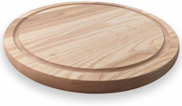 Generisch Pizzateller aus Eiche und Esche ⌀30/40cm, Schneidbrett aus Holz,Pizzabrett, Holzteller für