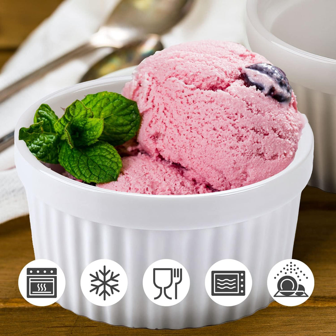 Dimono® Dessert-Schalen Creme Brulee Souflee-Förmchen, Auflaufform-Schälchen mit 170 ml für Desserts