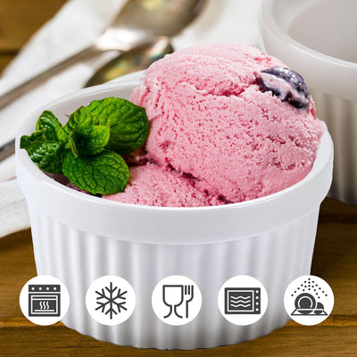 Dimono® Dessert-Schalen Creme Brulee Souflee-Förmchen, Auflaufform-Schälchen mit 170 ml für Desserts