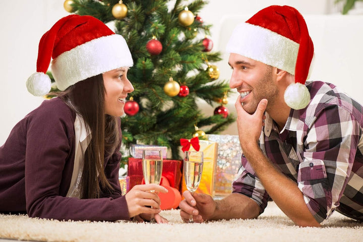 KONVINIT Weihnachtsmütze Nikolausmütze Erwachsene Plüsch Rand Weihnachtsfeier Rote Santa Mütze Nikol
