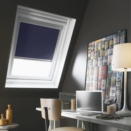 MADECOSTORE Dachrollo, kompatibel mit Velux – Weiss – L100 x H116 Modell S08 – Rahmen aus Aluminium