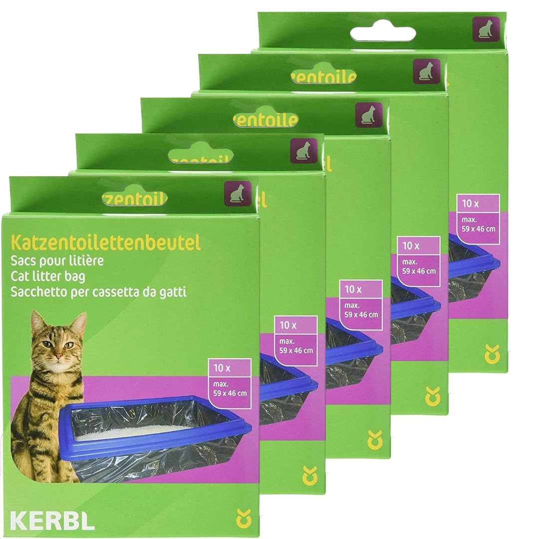 Kerbl 84215 Beutel für Katzentoiletten XL 59 x 46 cm, 5 x 10er-Pack 5er-Pack, 5er-Pack