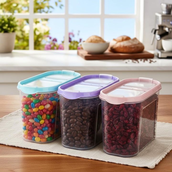 Schüttdosen für Müsli - Cornflakes - 3er Set - Vorratsdosen für Lebensmittel - Frischhaltedosen - St