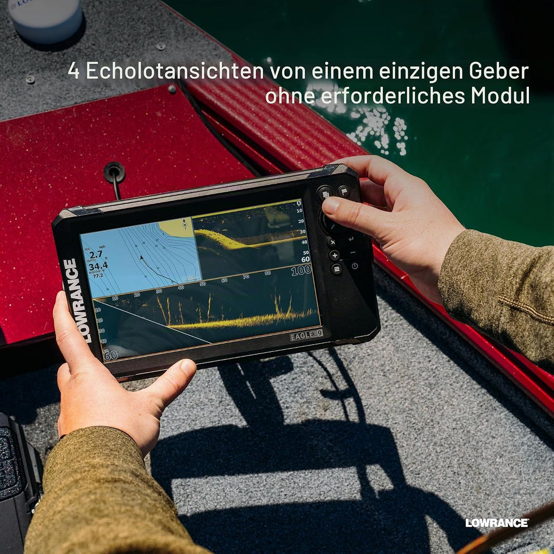 Lowrance Eagle Eye Fischfinder mit Live-Sonar, Zwitschersonar und DownScan mit Fischenthüllung, 22,9