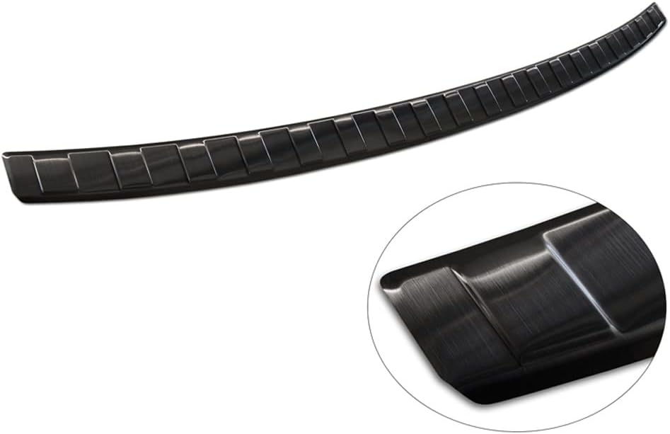 Avisa Schwarz Edelstahl Heckstossstangenschutz kompatibel mit Audi Q3 II 2019- inkl. S-Line 'Ribs'