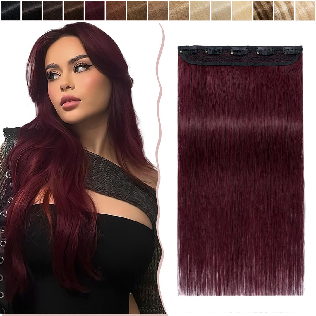 SEGO Clip in Extensions Haarverlängerungen Remy Echthaar 7A ein Teilig Haarteil 100% Human Haar Glat