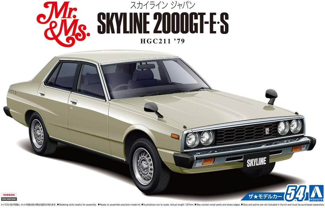 1979 Nissan Skyline 2000 GT ES HGC211 1:24 Model Kit Bausatz Aoshima 054215