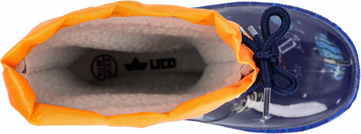 Lico Jungen Powerlight W Blinky Gummistiefel 20 EU Marine Orange, 20 EU Marine Orange