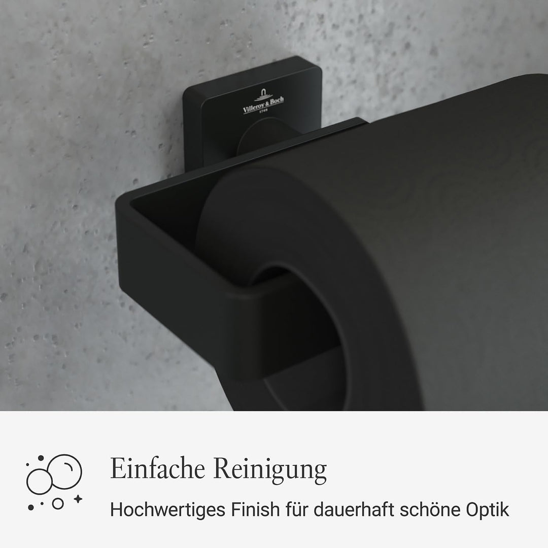 Villeroy &amp; Boch Elements - Striking Toilettenpapierhalter ohne Deckel, Klopapierhalter für Wandmonta