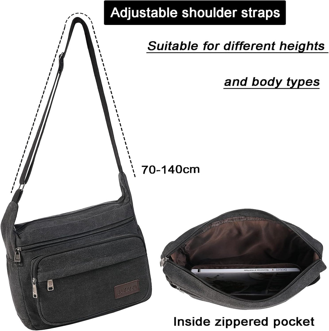 JAKAGO Wasserdichte Umhängetasche Herren,Multi-Tasche aus Segeltuch 15 Zoll Messenger Bag Arbeit Tas
