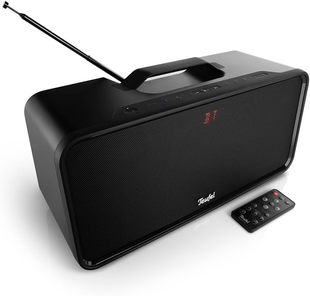 Teufel BOOMSTER Robuster Bluetooth Lautsprecher mit 2.1-Stereo-System Soundsystem DAB+ und FM-RDS-Ra