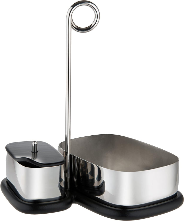 Alessi VS07 2 Bibo Set mit Tee- und Kaffeeaccessoires, bestehend aus: Zuckerdose und Mehrzweckbehält