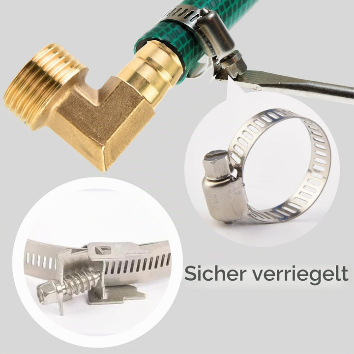 6 Stück 1/2"Aussengewinde Winkel 90° Messing Schlauchanschluss, PT 1/2 Zoll x 12 mm Kupplung Anschlu