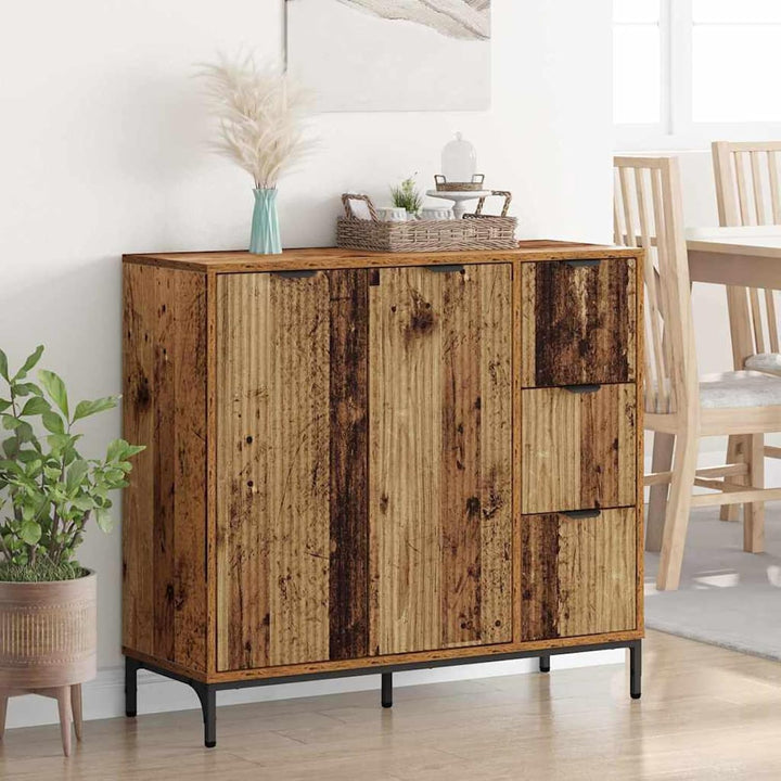 Homgoday Sideboard Altholz 89,5 x 33 x 82 cm Holzwerkstoff Anrichte Model883462