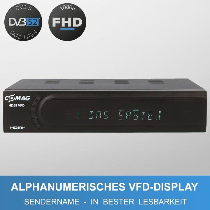 Comag HD55 Plus Digitaler HD Sat Receiver (Full HD, HDTV, EasyFind, HDMI, SCART, USB 2.0)